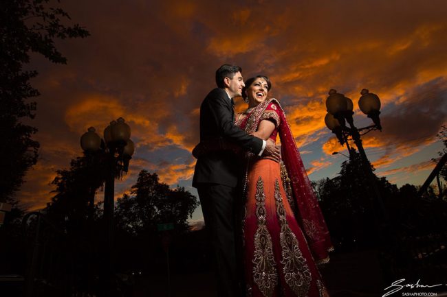 indian wedding sunset
