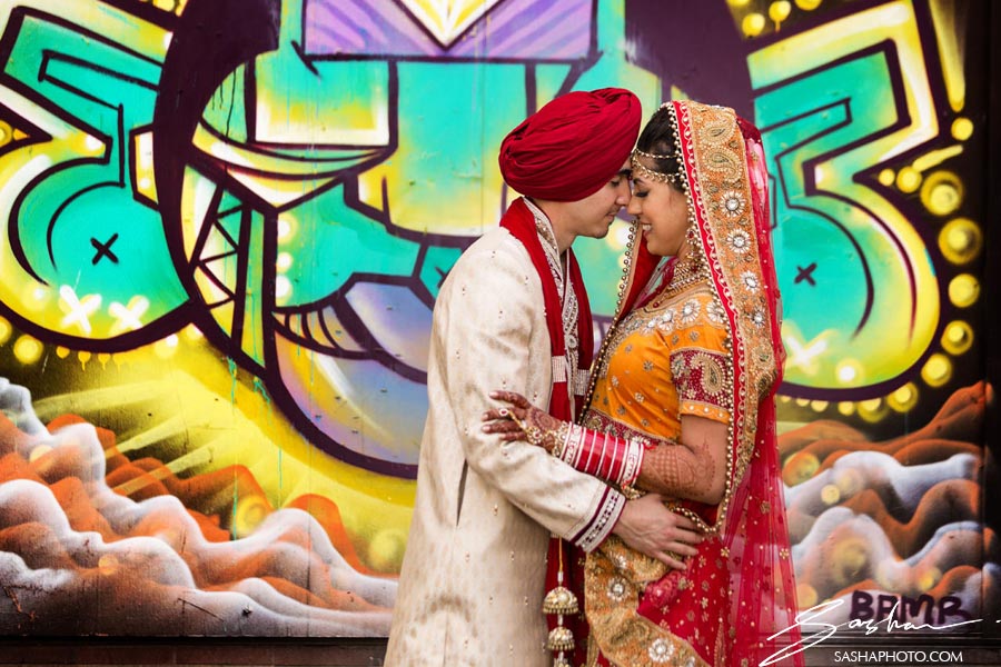 indian bride groom portrait